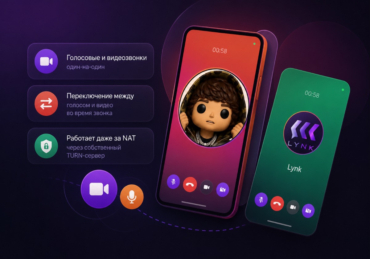 Голосовые и видеозвонки в Lynk
